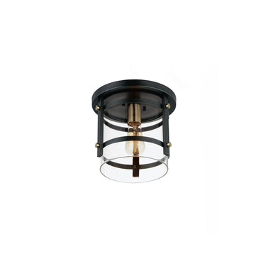 Maxim Lighting Capitol Flush Mount Black/Antique Brass