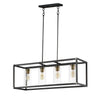 Maxim Lighting Capitol 4-Light Linear Pendant Black/Antique Brass