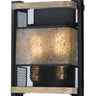 Maxim Lighting Boundry 2-Light Wall Sconce Black/Barn Wood/Antique Brass