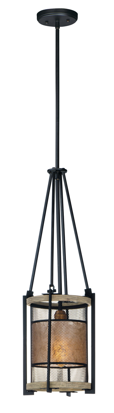 Maxim Lighting Boundry Pendant Black/Barn Wood/Antique Brass
