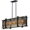 Maxim Lighting Boundry 5-Light Linear Pendant Black/Barn Wood/Antique Brass