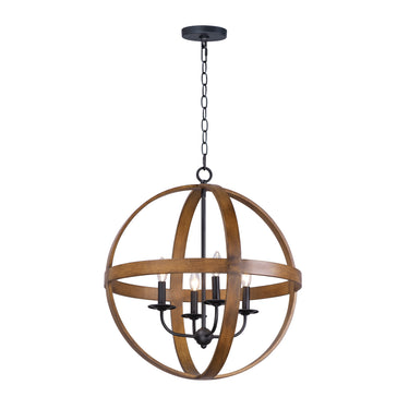 Maxim Lighting Compass 4-Light Pendant Antique Pecan/Black