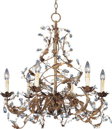 Maxim Lighting Elegante 6-Light Chandelier Etruscan Gold