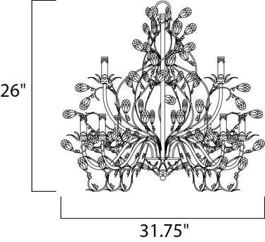 Maxim Lighting Elegante 9-Light Chandelier Etruscan Gold