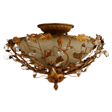Maxim Lighting Elegante 3-Light Semi-Flush Mount Etruscan Gold