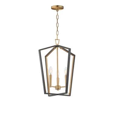 Maxim Lighting Melrose 3-Light Pendant Black/Natural Aged Brass