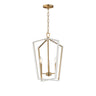 Maxim Lighting Melrose 3-Light Pendant White/Natural Aged Brass