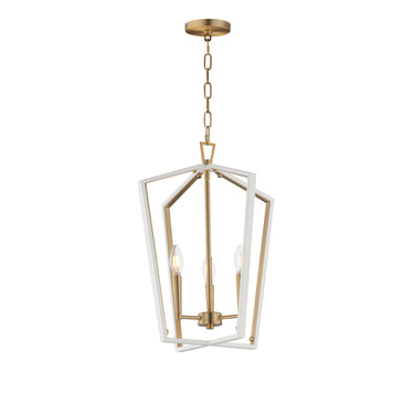 Maxim Lighting Melrose 3-Light Pendant White/Natural Aged Brass