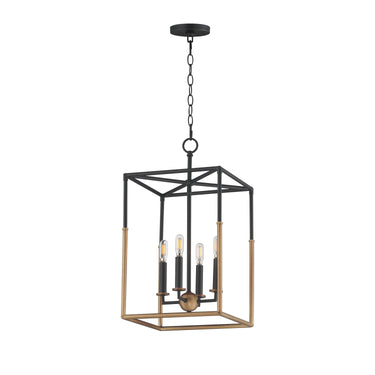 Maxim Lighting Soho 4-Light Pendant Black/Weathered Brass