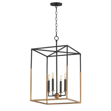 Maxim Lighting Soho 4-Light Large Pendant Black/Weathered Brass