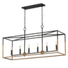 Maxim Lighting Soho 6-Light Linear Pendant Black/Weathered Brass