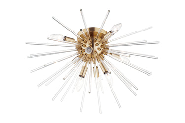 Maxim Lighting Polaris 8-Light Flush Mount Satin Brass