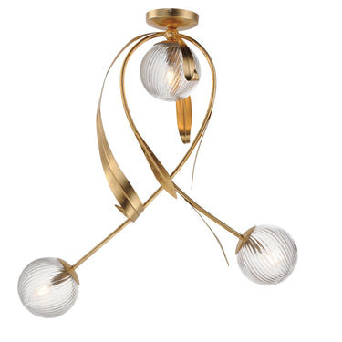 Maxim Lighting Firenze 3-Light Flush Mount Gold Leaf