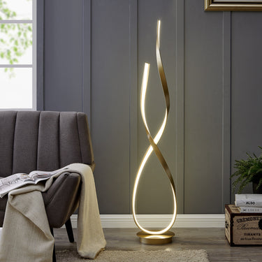 Finesse Decor Vienna LED 55" Tall Floor Lamp Sandy Gold