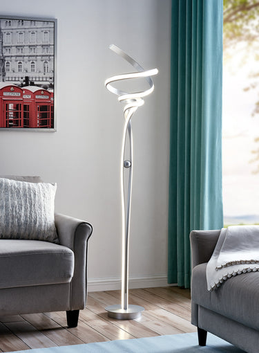 Finesse Decor Munich LED Silver 63" Floor Lamp Dimmable