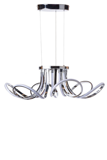 Finesse Decor 6 Petal Flower Dimmable LED Chandelier Chrome