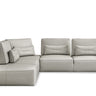 Lamod Italia Hollywood Italian Light Grey Leather LAF Chaise Sectional Sofa