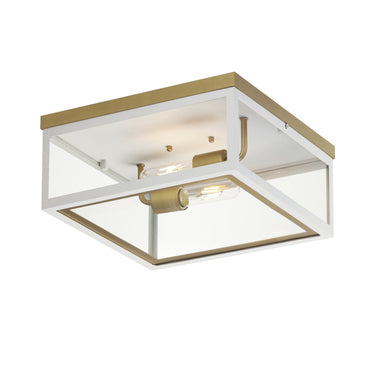 Maxim Lighting Neoclass 2-Light Outdoor Flush Mount White/Gold