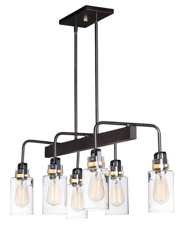 Maxim Lighting Magnolia 6-Light Linear Pendant Bronze/Gold