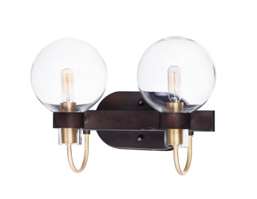 Maxim Lighting Bauhaus 2-Light Bath Vanity Bronze/Satin Brass