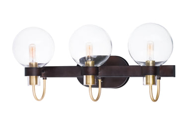 Maxim Lighting Bauhaus 3-Light Bath Vanity Bronze/Satin Brass