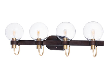 Maxim Lighting Bauhaus 4-Light Bath Vanity Bronze/Satin Brass
