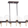 Maxim Lighting Bauhaus 6-Light Linear Chandelier Bronze/Satin Brass