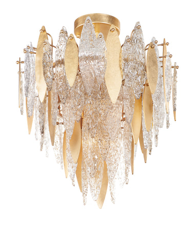 Maxim Lighting Majestic 10-Light Flush Mount Gold Leaf