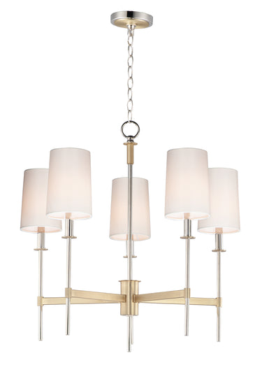 Maxim Lighting Uptown 5-Light Chandelier Satin Brass/Polished Nickel
