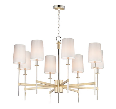 Maxim Lighting Uptown 8-Light Chandelier Satin Brass/Polished Nickel