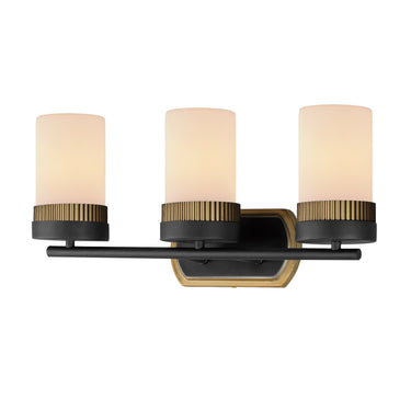 Maxim Lighting Ruffles 3-Light Bath Vanity Black/Antique Brass