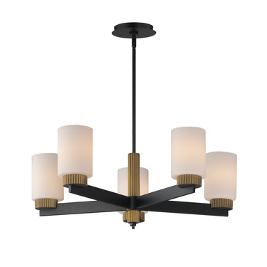 Maxim Lighting Ruffles 5-Light Chandelier Black/Antique Brass
