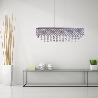 Finesse Decor Cinderella Crystal Rectangular Chandelier 12 Light
