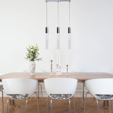 Finesse Decor Acrylic Cylinder Chandelier 3 Light