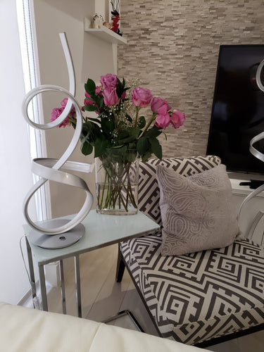 Finesse Decor Amsterdam LED with Touch Dimmer Table Lamp Silver