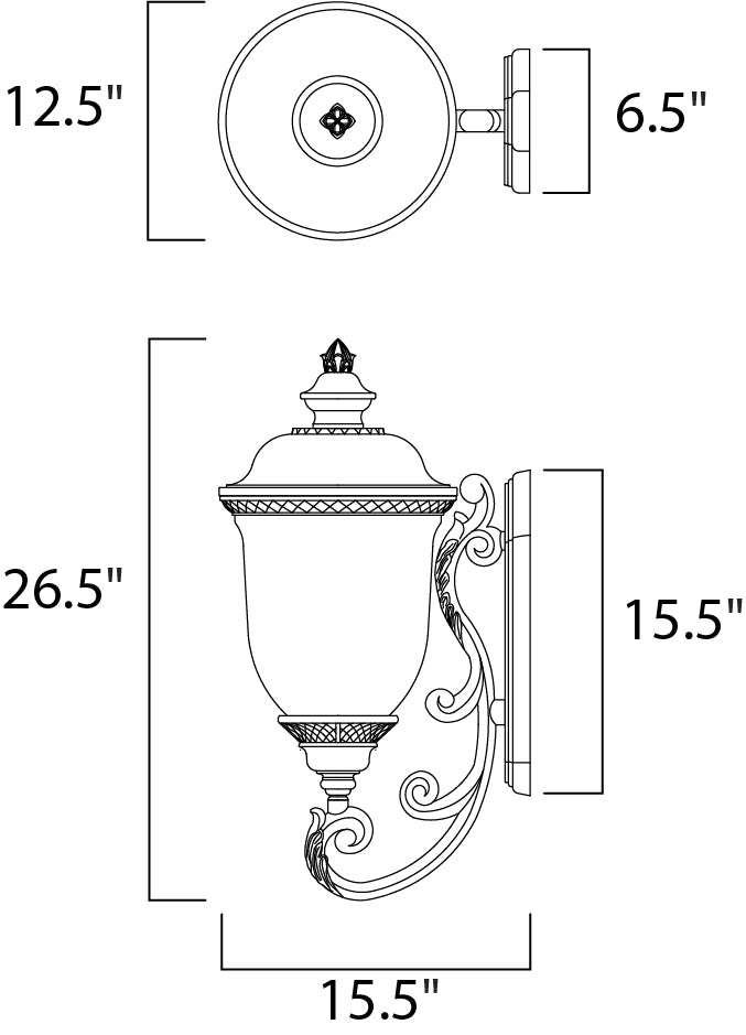 Maxim Carriage House DC 3-Light Outdoor Wall Lantern