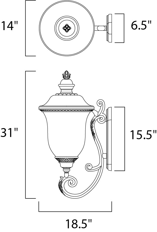 Maxim Carriage House DC 3-Light Outdoor Wall Lantern