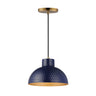 Maxim Lighting Rockport 10" Pendant Glossy Navy/Natural Aged Brass