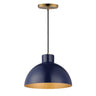 Maxim Lighting Rockport 12" Pendant Glossy Navy/Natural Aged Brass
