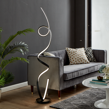Finesse Decor Amsterdam LED Dimmable 63" Floor Lamp Matte Black