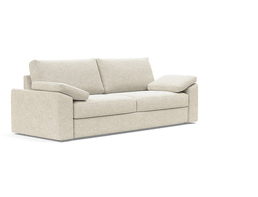 Vilander modern full-size convertible sofa in 357 Taura Off White by Innovation Living – Scandinavian 3-seater sleeper sofa with cushion arms
