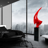 Finesse Decor Sail Floor Sculpture Red with Black Stand