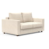 Full size sleeper sofa upholstered in 365 Halifax Shell fabric with modern arms and pocket spring comfort