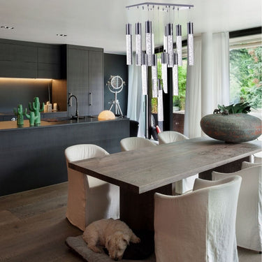Finesse Decor Acrylic Cylinder Chandelier// 13 Light