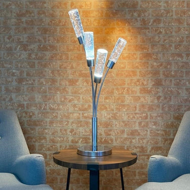 Finesse Decor Blooming Acrylic 5 Light Table Lamp Chrome