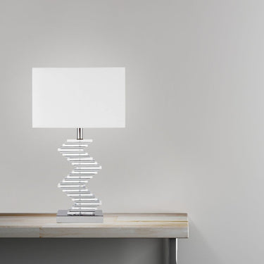 Finesse Decor Crystal Two Tone Paved Table Lamp 1 Light