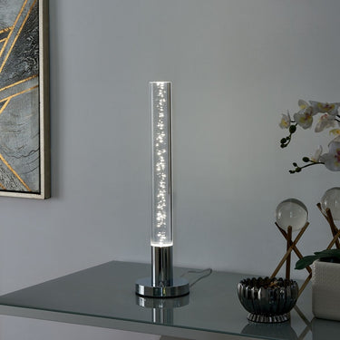 Finesse Decor Acrylic Cylinder with Touch Switch Table Lamp 1 Light