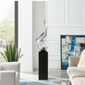 Finesse Decor Flame 65" Tall Floor Sculpture Chrome with Black Stand