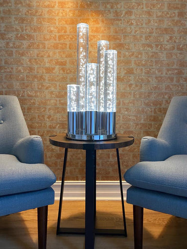 Finesse Decor 5 Acrylic Cylinder Table Lamp Chrome
