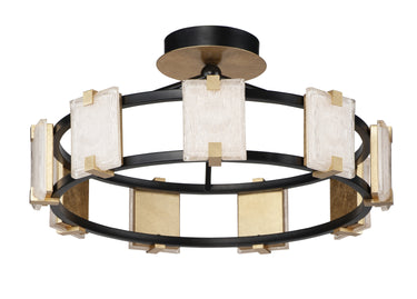Maxim Lighting Radiant 9-Light LED Flush Mount Black/Gold Leaf